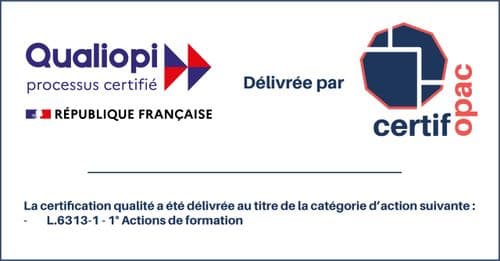 Certificat Qualiopi de WMN Digital, délivré au titre des actions de formation